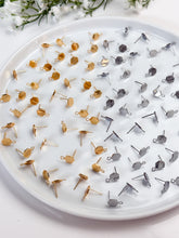Load image into Gallery viewer, 18K Real Gold/Rhodium Plated Hexagon with 316 Stainless Steel Ear Pins
