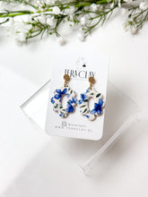 Load image into Gallery viewer, The Blue Flower Scalloped Dangles
