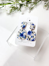 Load image into Gallery viewer, The Blue Flower Duo Arch Dangles  (also in silver)
