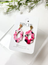 Load image into Gallery viewer, The Red Flower Scalloped Dangles
