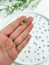 Load image into Gallery viewer, 18K Real Gold/Rhodium Plated Circle Posts with 316 Stainless Steel Stud Posts
