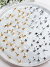 Load image into Gallery viewer, 18K Real Gold/Rhodium Plated Circle Posts with 316 Stainless Steel Stud Posts
