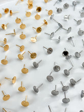 Load image into Gallery viewer, 18K Real Gold/Rhodium Plated Circle Posts with 316 Stainless Steel Stud Posts
