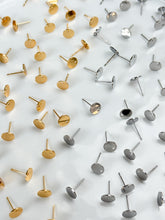 Load image into Gallery viewer, 18K Real Gold/Rhodium Plated Circle Posts with 316 Stainless Steel Stud Posts

