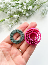 Load image into Gallery viewer, Leafy Wreath Detailed Polymer Clay Cutter | Christmas Cutters
