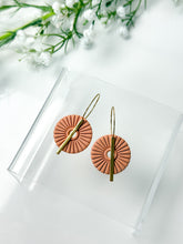 Load image into Gallery viewer, The Corduroy Round Dangles (also in silver)
