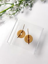 Load image into Gallery viewer, The Corduroy Round Dangles (also in silver)
