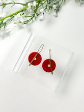 Load image into Gallery viewer, The Corduroy Round Dangles (also in silver)
