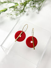 Load image into Gallery viewer, The Corduroy Round Dangles (also in silver)
