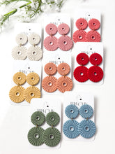 Load image into Gallery viewer, The Chunky Corduroy Round Dangles (also in silver)
