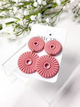 Load image into Gallery viewer, The Chunky Corduroy Round Dangles (also in silver)
