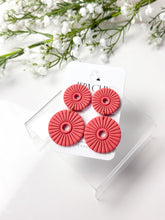 Load image into Gallery viewer, The Chunky Corduroy Round Dangles (also in silver)
