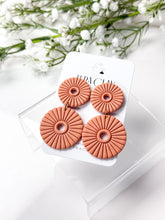 Load image into Gallery viewer, The Chunky Corduroy Round Dangles (also in silver)
