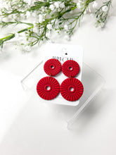 Load image into Gallery viewer, The Chunky Corduroy Round Dangles (also in silver)
