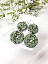 Load image into Gallery viewer, The Chunky Corduroy Round Dangles (also in silver)
