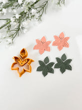 Load image into Gallery viewer, Duo Leafy Dangle Set with Drill Guides Polymer Clay Cutter
