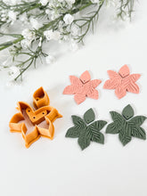Load image into Gallery viewer, Duo Leafy Dangle Set with Drill Guides Polymer Clay Cutter
