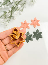 Load image into Gallery viewer, Duo Leafy Dangle Set with Drill Guides Polymer Clay Cutter
