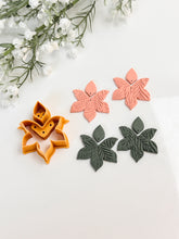 Load image into Gallery viewer, Duo Leafy Dangle Set with Drill Guides Polymer Clay Cutter
