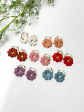Load image into Gallery viewer, The Corduroy Flower Thick Hoops

