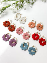Load image into Gallery viewer, The Corduroy Flower Thick Hoops
