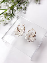 Load image into Gallery viewer, The Corduroy Flower Thick Hoops
