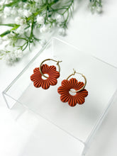 Load image into Gallery viewer, The Corduroy Flower Thick Hoops
