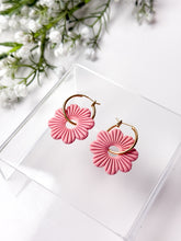 Load image into Gallery viewer, The Corduroy Flower Thick Hoops
