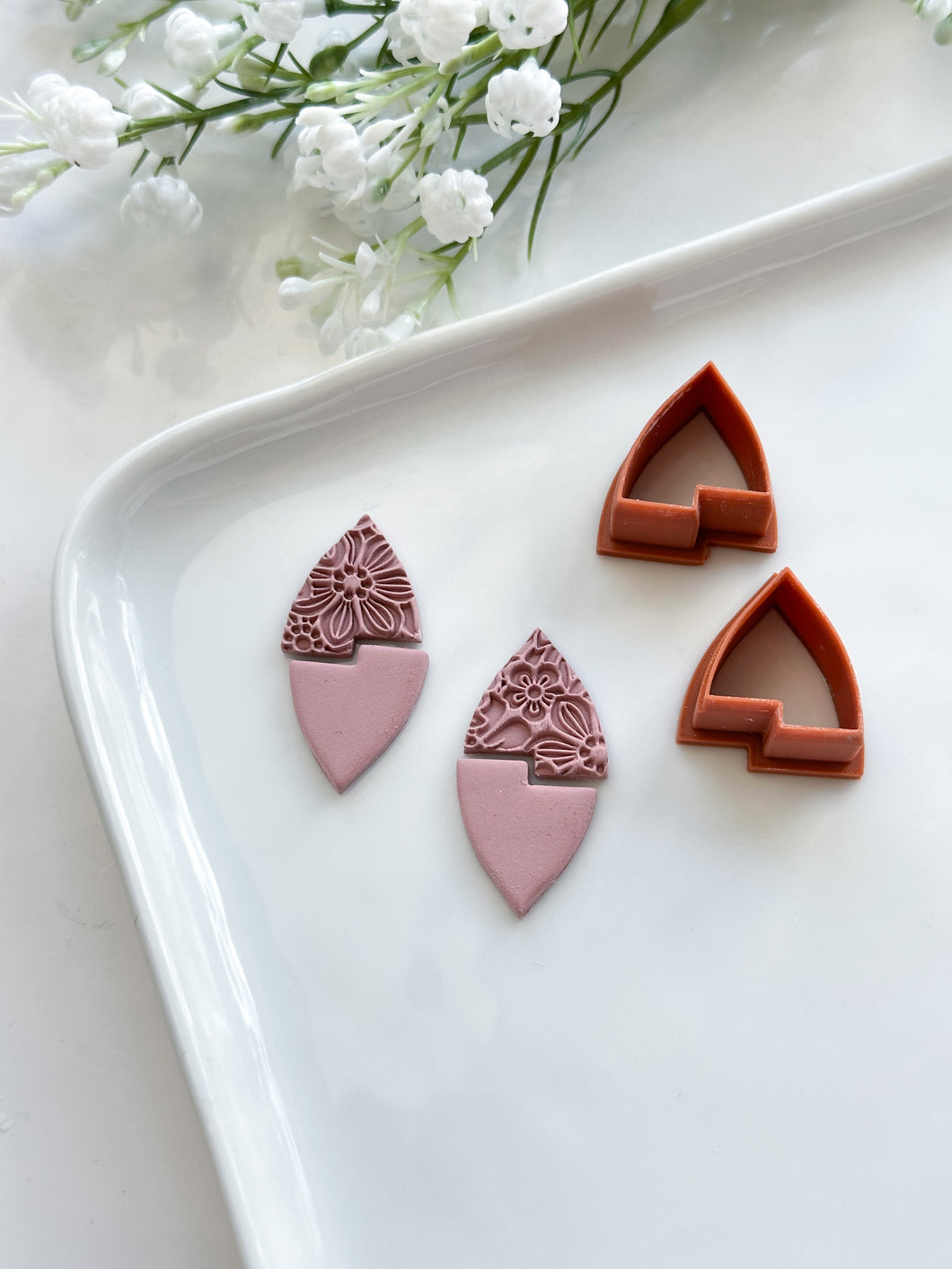 Sliced Pointy Leaf Polymer Clay Cutter Set