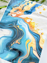 Load image into Gallery viewer, Transfer Paper 404 Marble Blue and Gold | Image Water Transfer
