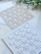 Load image into Gallery viewer, Snowflake Clay Stencil Sheet | Reusable Polymer Clay Texture Stencil
