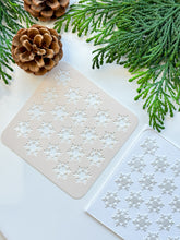 Load image into Gallery viewer, Snowflake Clay Stencil Sheet | Reusable Polymer Clay Texture Stencil
