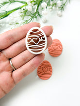 Load image into Gallery viewer, Easter Egg with Hearts Polymer Clay Cutter PCC1818
