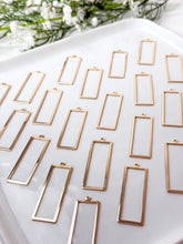 Load image into Gallery viewer, 18k Real Gold Plated Rectangle Brass Bezel Charms
