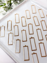 Load image into Gallery viewer, 18k Real Gold Plated Rectangle Brass Bezel Charms
