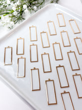 Load image into Gallery viewer, 18k Real Gold Plated Rectangle Brass Bezel Charms
