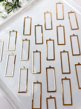 Load image into Gallery viewer, 18k Real Gold Plated Rectangle Brass Bezel Charms
