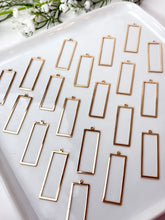 Load image into Gallery viewer, 18k Real Gold Plated Rectangle Brass Bezel Charms
