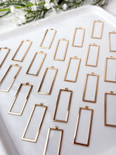 Load image into Gallery viewer, 18k Real Gold Plated Rectangle Brass Bezel Charms
