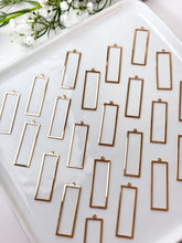 Load image into Gallery viewer, 18k Real Gold Plated Rectangle Brass Bezel Charms
