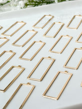 Load image into Gallery viewer, 18k Real Gold Plated Rectangle Brass Bezel Charms
