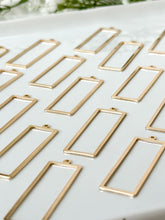 Load image into Gallery viewer, 18k Real Gold Plated Rectangle Brass Bezel Charms
