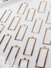 Load image into Gallery viewer, 18k Real Gold Plated Rectangle Brass Bezel Charms
