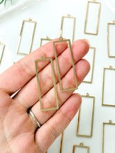 Load image into Gallery viewer, 18k Real Gold Plated Rectangle Brass Bezel Charms
