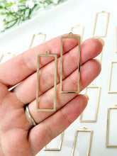 Load image into Gallery viewer, 18k Real Gold Plated Rectangle Brass Bezel Charms
