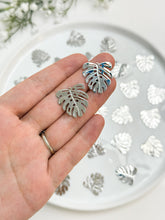 Load image into Gallery viewer, Real Platinum Plated Monstera Pendant Charm with One Hole
