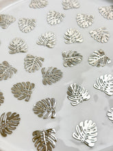 Load image into Gallery viewer, Real Platinum Plated Monstera Pendant Charm with One Hole
