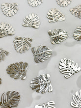 Load image into Gallery viewer, Real Platinum Plated Monstera Pendant Charm with One Hole
