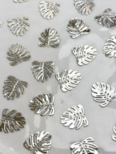 Load image into Gallery viewer, Real Platinum Plated Monstera Pendant Charm with One Hole
