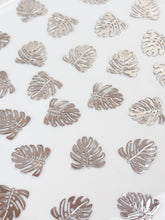Load image into Gallery viewer, Real Platinum Plated Monstera Pendant Charm with One Hole
